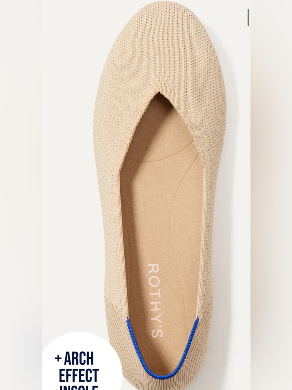 SOLD Rothy's Women's Cream Ballet Flat - Slip-On - Picture 4 of 4